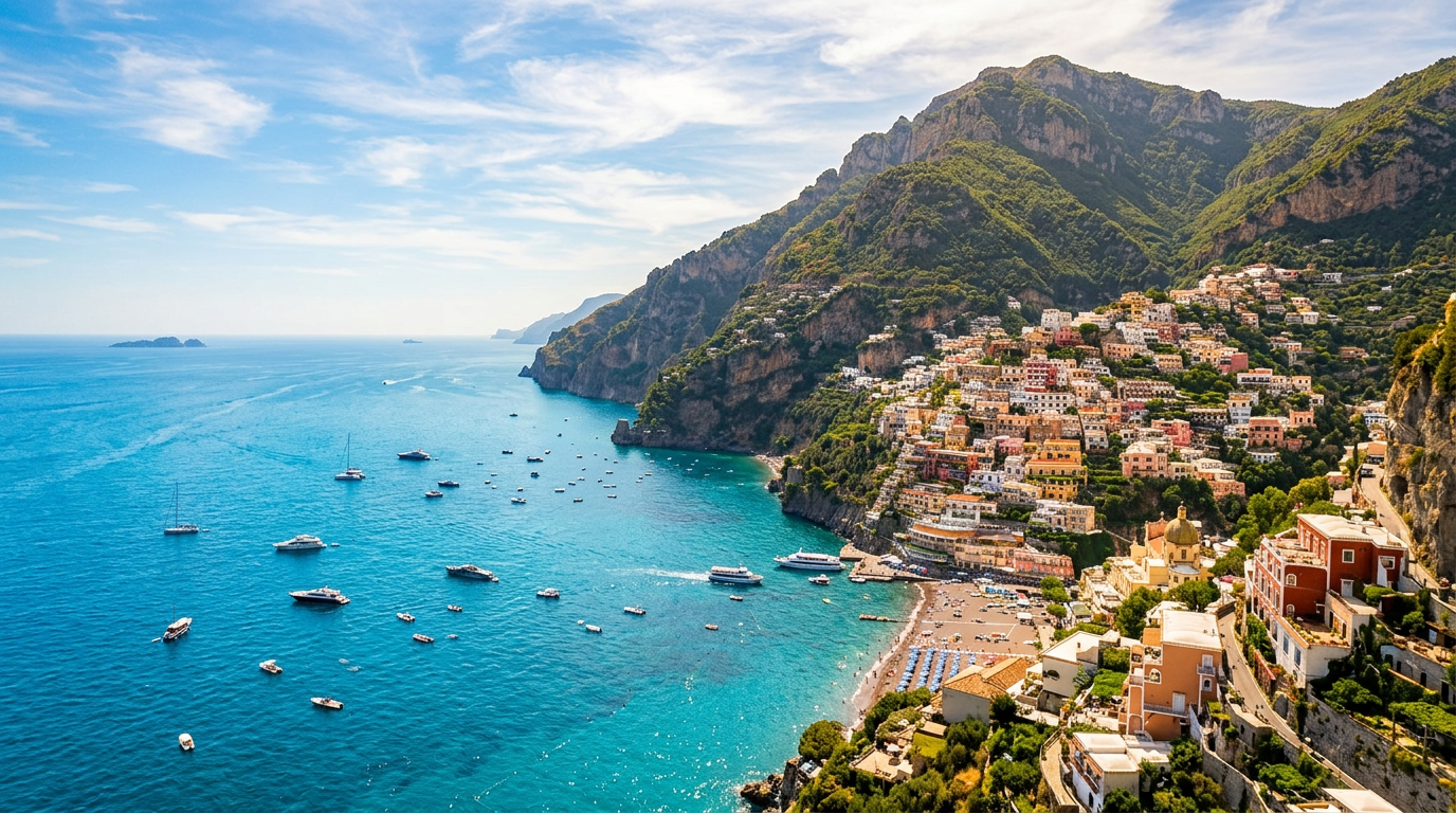 Aerial coast and travel destination